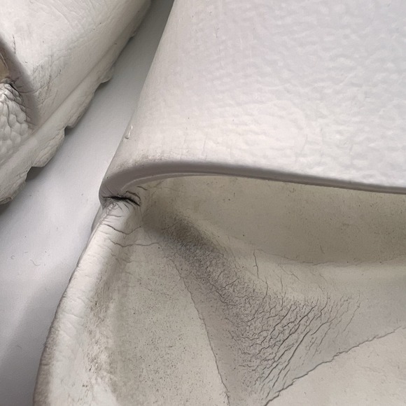 Birkenstock Arizona White Rubber Sandal Slides Womens 7 Eu 38 Read Buckle Strap - Picture 6 of 8